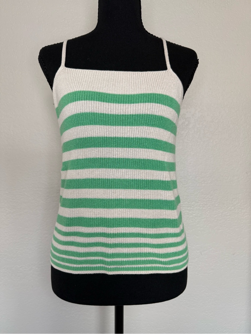 Vero Moda Green & White Striped Knit Tank